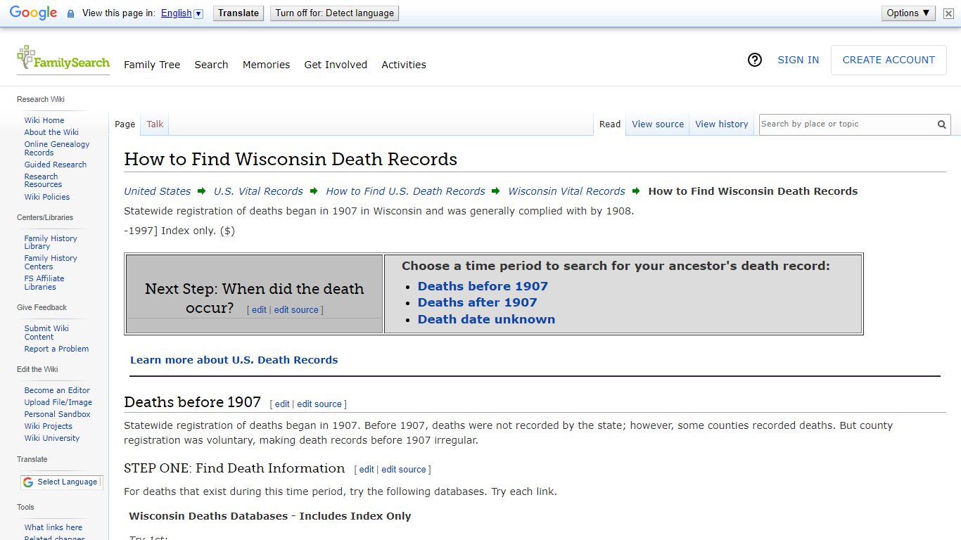 How to Find Wisconsin Death Records • FamilySearch